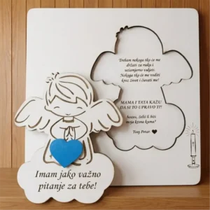 Personalizirani drveni anđeo – "Hoćeš li biti moja kuma?"